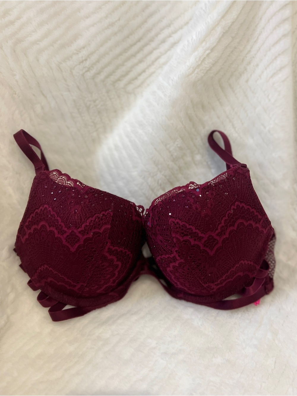 Lasenza Beyond Sexy Burgundy Lace Bra 34 B